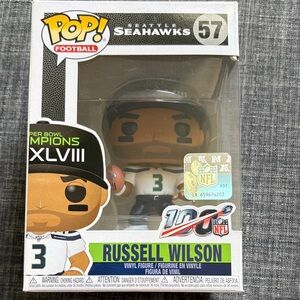 Funko Pop NFL Figure Russell Wilson Seattle Seahawks 57 NIB Super Bowl Champions